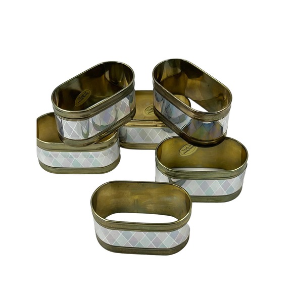 Set of 6 brass napkin rings - Picture 3 of 4